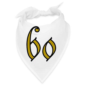 60. 60 JAHRE. 60. JAHRESTAG. 60. GEBURTSTAG. - Bandana - Weiß - Vorne