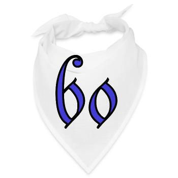 60. 60 JAHRE. 60. JAHRESTAG. 60. GEBURTSTAG. - Bandana - Weiß - Vorne