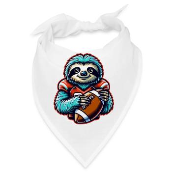 Cooler Faultier Quarterback American Football - Bandana - Weiß - Vorne
