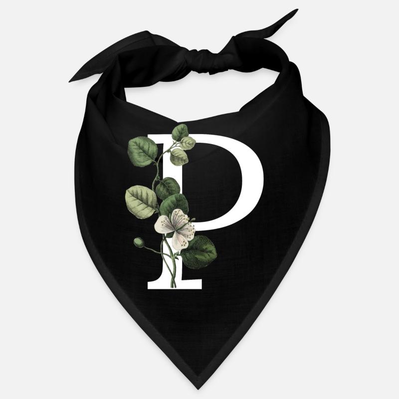 lettre p botanique vert Bandana