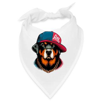 Hund mit Hut - Bandana - Weiß - Vorne
