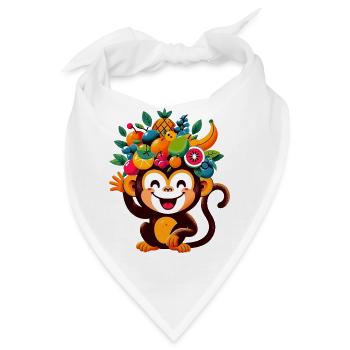 Affe - Bandana - Weiß - Vorne