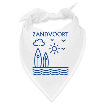 Surfszene an der Küste von Zandvoort - Bandana - Weiß - Vorne