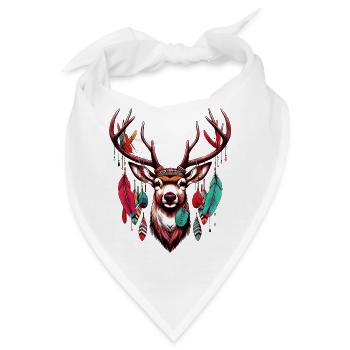 Indianer Hirsche Amerikanische Indianer - Bandana - Weiß - Vorne