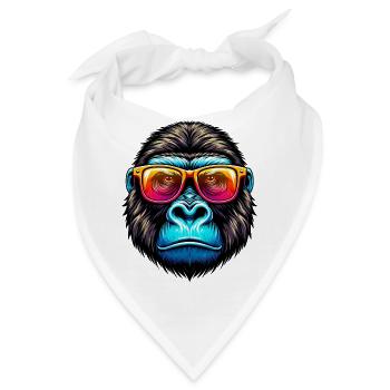 Gorillas mit Sonnenbrille - Bandana - Weiß - Vorne
