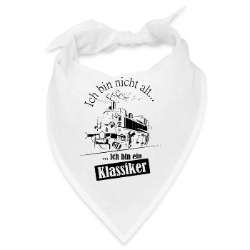 Lokomotive lustige Sprüche Schmalspur Bahn Logo - Bandana - Weiß - Vorne