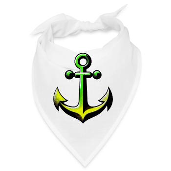 Ein Anker - Bandana - Weiß - Vorne