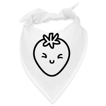 Erdbeere - Bandana - Weiß - Vorne
