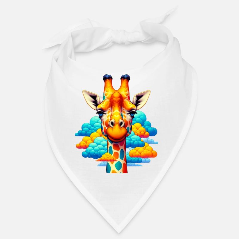 Giraffe with head in cloud clouds Bandana
