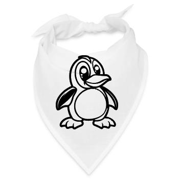 pinguin comic - Bandana - Weiß - Vorne