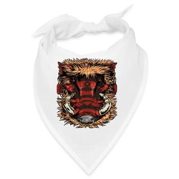 Stammes-Warzenschwein - Bandana - Weiß - Vorne