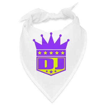 Official DJ Musik Party Krone König Sterne Banner - Bandana - Weiß - Vorne