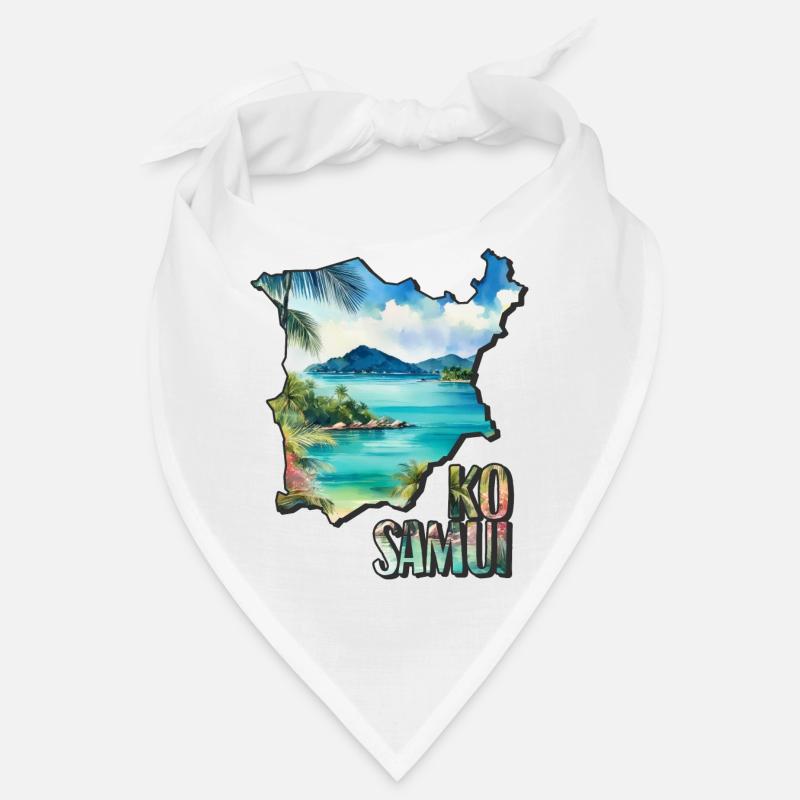 Watercolor Map Ko Samui Bandana
