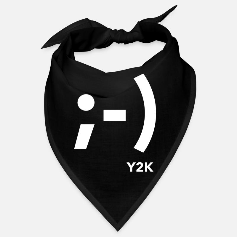 Y2K white winking smile Bandana