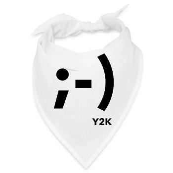 Zwinkern Smile Y2k Schwarz - Bandana - Weiß - Vorne