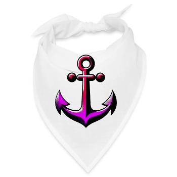 Ein Anker - Bandana - Weiß - Vorne