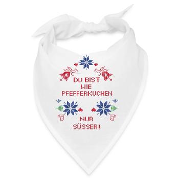 Pfefferkuchen Advent - Bandana - Weiß - Vorne