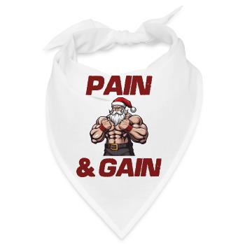 Weihnachtsmann Pain and Gain - Bandana - Weiß - Vorne
