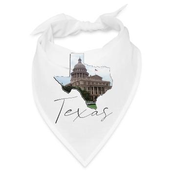 Texas State Capitol in Texas State Landkarte TX - Bandana - Weiß - Vorne