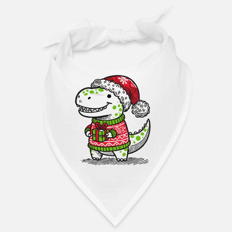 Weihnachts-T-Rex mit Geschenk Bandana