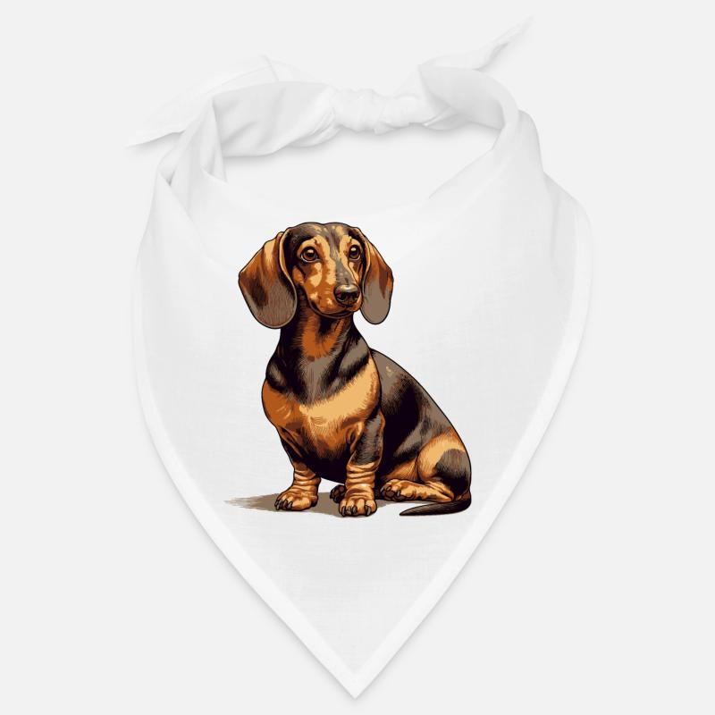 Sitzender Dackel Bandana