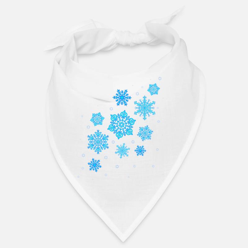 Schneeflocken Mandala - Bandana - Weiß