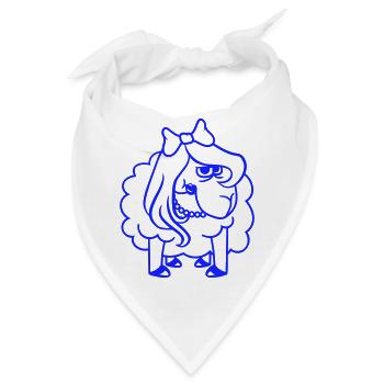 Schaf Beleidigt Mädchen Frau Böser Blick Hübsch - Bandana - Weiß - Vorne