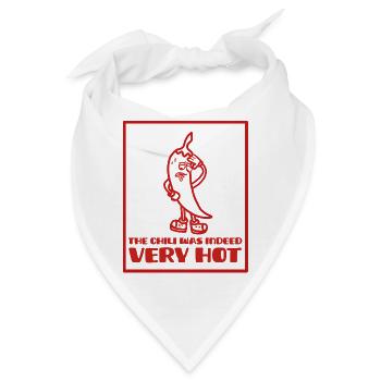 Cartoon rote Chilischote, die sehr scharf ist - Bandana - Weiß - Vorne