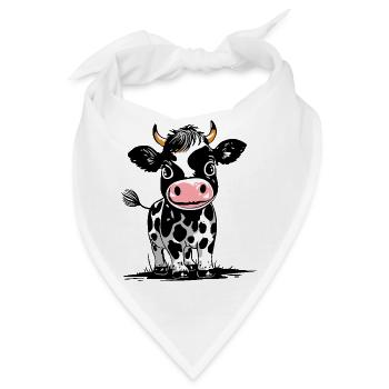 Süßes Baby-Kälbchen - Bauernhof Tier - Kalb Kuh - Bandana - Weiß - Vorne