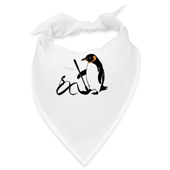 Pinguin-Kalligrafie Kunstwerk - Bandana - Weiß - Vorne