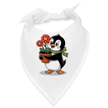 Pinguin mit Blumentopf im Garten für Gärtner - Bandana - Weiß - Vorne