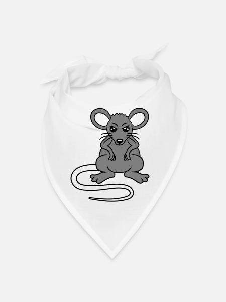 Mouse looks angry angry frustrated angry aggressive - Bandana - white - Front
