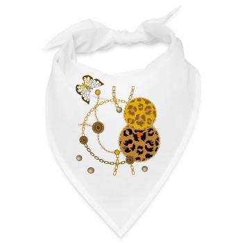 Fantasie geometrische Figur - Bandana - Weiß - Vorne