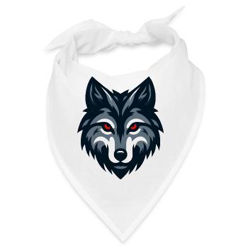 Angry red-eyed wolf - Bandana - Weiß - Vorne