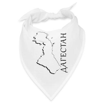 (RU) Dagestan Landkarte als Umriss DA - Bandana - Weiß - Vorne