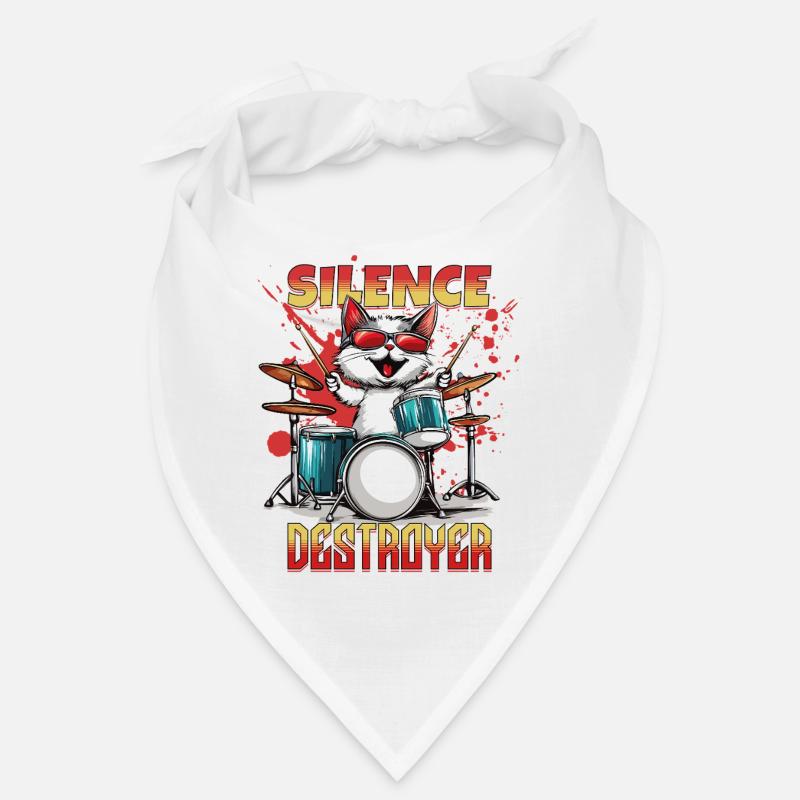 Drums Drums Silence Destroyer Cat Funny Bandana