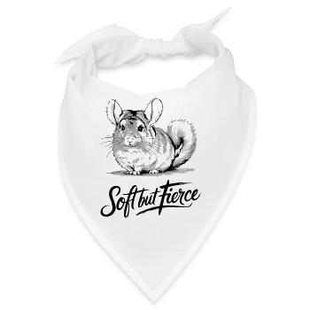 Sanft Aber Wild Chinchilla Illustration - Bandana - Weiß - Vorne