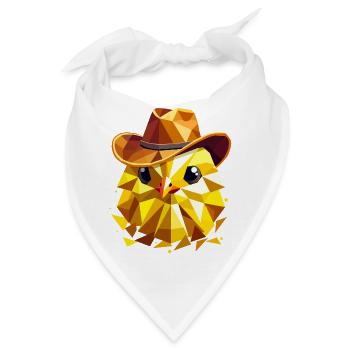 süßes Küken mit einem stylischen Cowboyhut - Bandana - Weiß - Vorne