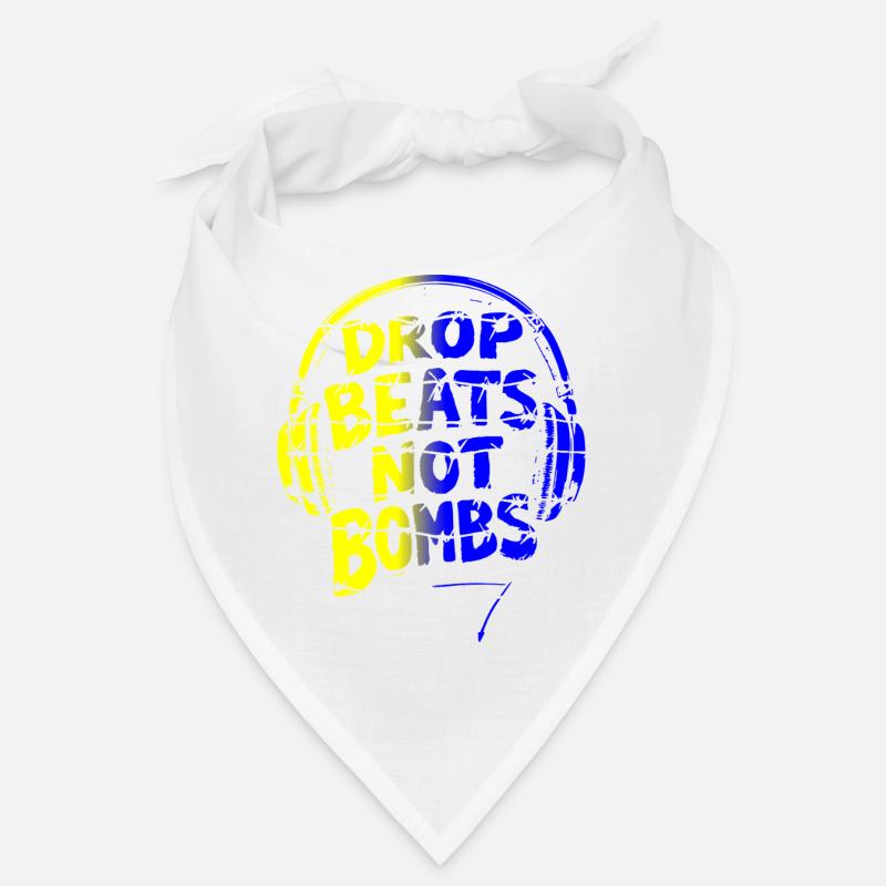 Drop Beats Not Bombs yellow blue Bandana