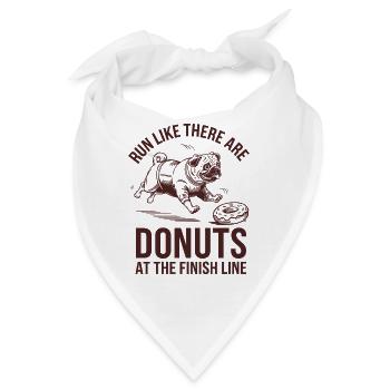 Laufe Wie Ein Marathonläufer Mit Donuts Am Ziel - Bandana - Weiß - Vorne