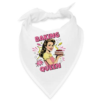 Backen Torte Backkönigin Backfee Bäckerin Pop Art - Bandana - Weiß - Vorne