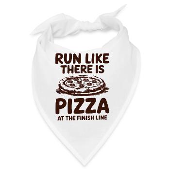Lauf, Als Wäre Pizza Im Ziel Marathon Läufer - Bandana - Weiß - Vorne