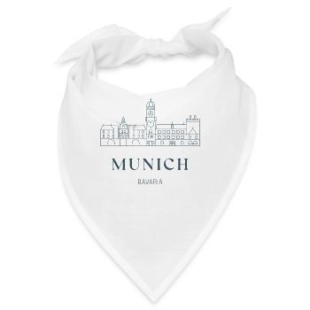 Munich Bavaria Skyline - Munich Germany Bavaria - Bandana - Weiß - Vorne