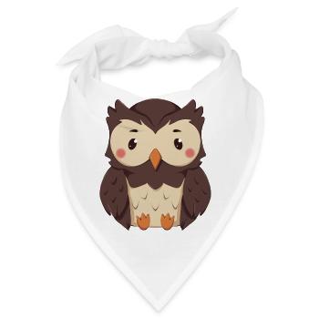 Eule - Bandana - Weiß - Vorne
