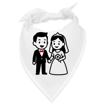 Ehepaar Hochzeit Brautpaar - Bandana - Weiß - Vorne