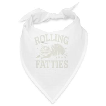 Rolling Fatties Katze Humor - Bandana - Weiß - Vorne