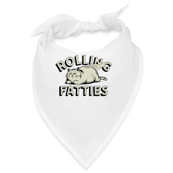 Rolling Fatties Katze Humor - Bandana - Weiß - Vorne