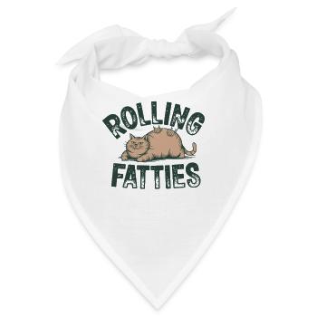 Rolling Fatties Katze Humor - Bandana - Weiß - Vorne