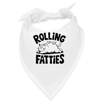 Rolling Fatties Katze Humor - Bandana - Weiß - Vorne