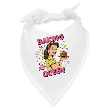 Backen Torte Backkönigin Backfee Bäckerin Pop Art - Bandana - Weiß - Vorne